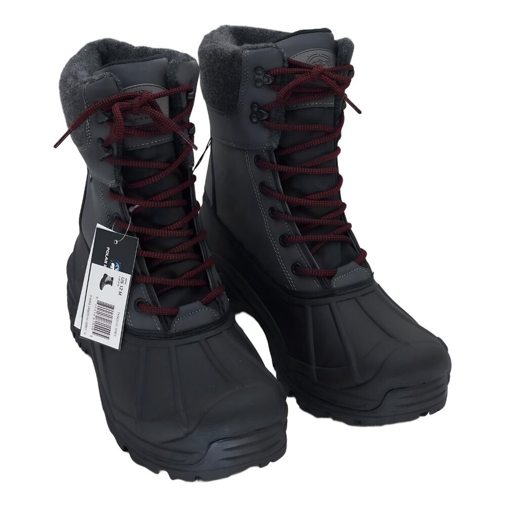 Polar Range Men's Cold Weather Snow Boots Grey Size 12